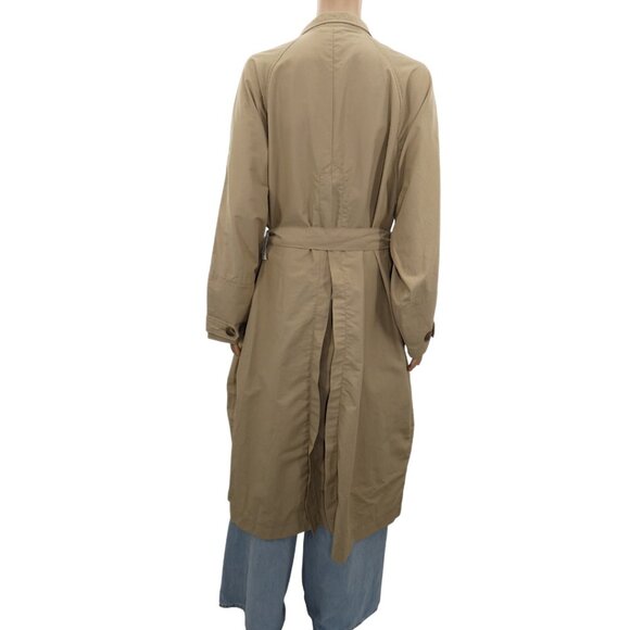 Old Navy NWT Nylon Blend Trench Coat M Oversized Rain Layer Academia Minimalist - Picture 3 of 10
